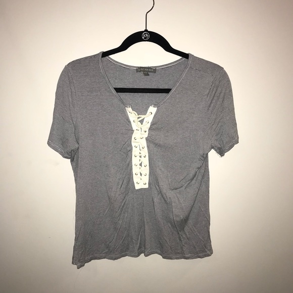 blue stripped lace up T from American Eagle - Picture 2 of 3